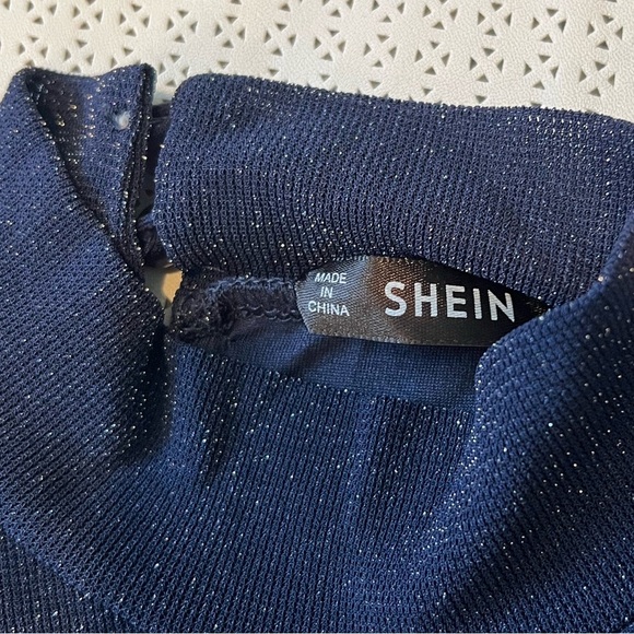SALE !!!!!SHEIN Dress Dark Blue Shiny - Picture 6 of 7